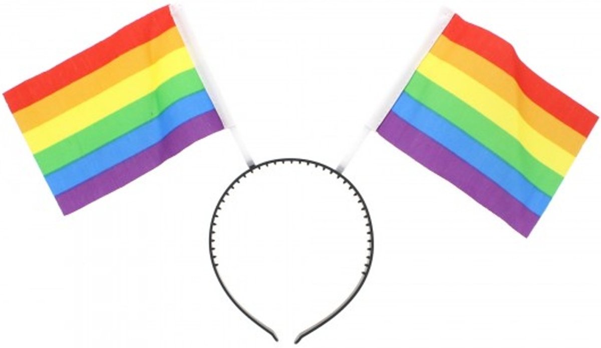 Haarband met regenboog vlaggen multicolours - One size - Zacs Alter Ego